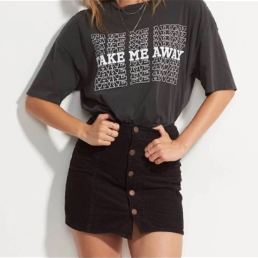 🌟3 for $30🌟 Billabong Button Down Corduroy Skirt, Black, Small